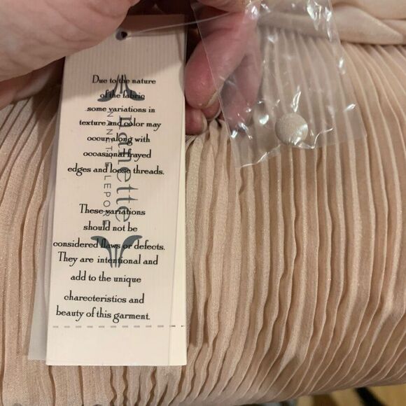 Nanette Lepore Chiffon Shift Dress Plisse Soft Pink  Savannah Rose‎ Size 14 NWT - Picture 15 of 15